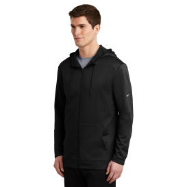 Nike NKAH6259 Therma-FIT Full-Zip Fleece Hoodie - Black