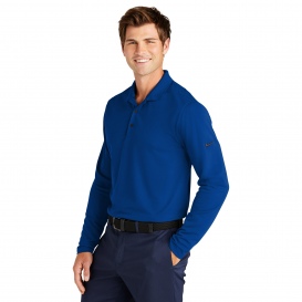 Nike NKDC2104 Dri-FIT Micro Pique 2.0 Long Sleeve Polo - Gym Blue