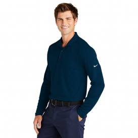 Nike NKDC2104 Dri-FIT Micro Pique 2.0 Long Sleeve Polo - Navy