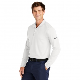 Nike NKDC2104 Dri-FIT Micro Pique 2.0 Long Sleeve Polo - White