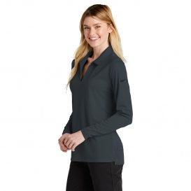 Nike NKDC2105 Ladies Dri-FIT Micro Pique 2.0 Long Sleeve Polo - Anthracite