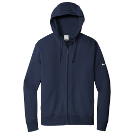 Nike NKDR1513 Club Fleece Sleeve Swoosh Full-Zip Hoodie - Midnight Navy