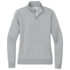Nike NKDX6720 Club Fleece Sleeve Swoosh 1/2-Zip - Dark Grey Heather