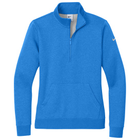 Nike NKDX6720 Club Fleece Sleeve Swoosh 1/2-Zip - Light Game Royal Heather
