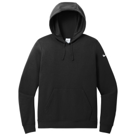 Nike NKFD9889 Ladies Club Fleece Sleeve Swoosh Pullover Hoodie - Black