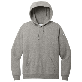 Nike NKFD9889 Ladies Club Fleece Sleeve Swoosh Pullover Hoodie - Dark Grey Heather