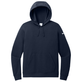 Nike NKFD9889 Ladies Club Fleece Sleeve Swoosh Pullover Hoodie - Midnight Navy