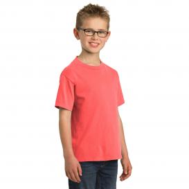 Port & Company PC099Y Youth Beach Wash Garment-Dyed Tee - Neon Coral