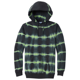 Port & Company PC143 Allover Stripe Tie-Dye Fleece - Green Tea/Black