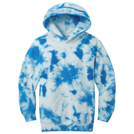 Port & Company PC144Y Youth Crystal Tie-Dye Pullover Hoodie - True Royal