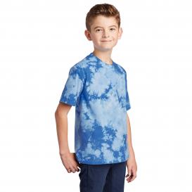 Port & Company PC145Y Youth Crystal Tie-Dye Tee - Sky Blue