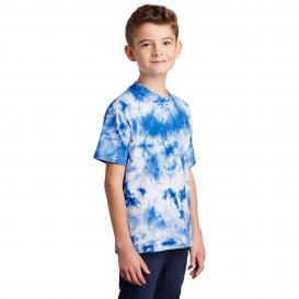 Port & Company PC145Y Youth Crystal Tie-Dye Tee - True Royal