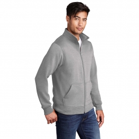 Port & Company PC78FZ Core Fleece Cadet Full-Zip Sweatshirt - Athletic Heather