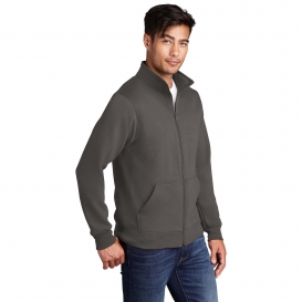 Port & Company PC78FZ Core Fleece Cadet Full-Zip Sweatshirt - Charcoal