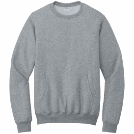 Port & Company PC78PKT Core Fleece Crewneck Pocket Sweatshirt - Athletic Heather