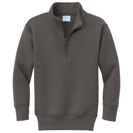 Port & Company PC78YQ Youth Core Fleece 1/4-Zip Sweatshirt - Charcoal