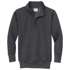 Port & Company PC78YQ Youth Core Fleece 1/4-Zip Sweatshirt - Dark Heather Grey