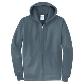 Port & Company PC78ZH Core Fleece Full-Zip Hooded Sweatshirt - Steel Blue