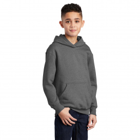 Port & Company PC90YH Youth Core Fleece Pullover Hooded Sweatshirt - Graphite Heather