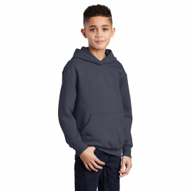 Port & Company PC90YH Youth Core Fleece Pullover Hooded Sweatshirt - Heather Navy