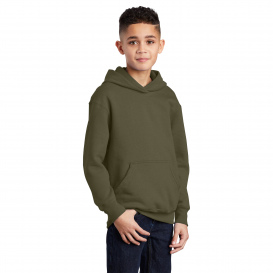 Port & Company PC78YH Youth Core Fleece Pullover Hooded Sweatshirt - Olive Drab Green