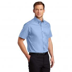 Port Authority S508 Short Sleeve Easy Care Shirt - Light Blue/Light ...