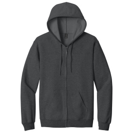 Gildan SF600 Midweight Fleece Full-Zip Hooded Sweatshirt - Dark Heather