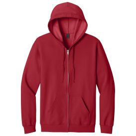 Gildan SF600 Midweight Fleece Full-Zip Hooded Sweatshirt - Red