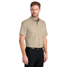 CornerStone SP18 Short Sleeve SuperPro Twill Shirt - Stone