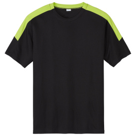 Sport-Tek ST100 Competitor United Crew - Black/Lime Shock