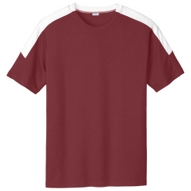 Sport-Tek ST100 Competitor United Crew - Maroon/White