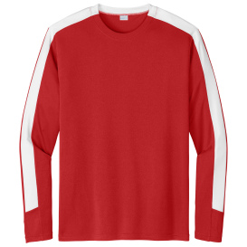 Sport-Tek ST100LS Competitor United Long Sleeve Crew - Deep Red/White