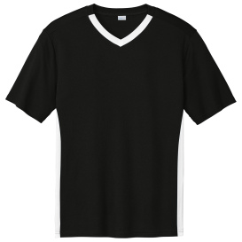 Sport-Tek ST101 Competitor United V-Neck - Black/White