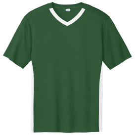 Sport-Tek ST101 Competitor United V-Neck - Forest Green/White