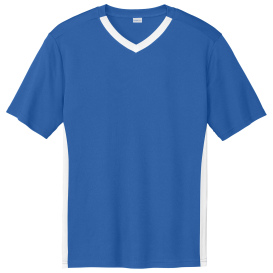Sport-Tek ST101 Competitor United V-Neck - True Royal/White