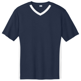 Sport-Tek ST101 Competitor United V-Neck - True Navy/White