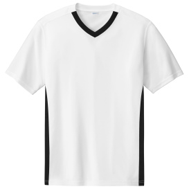 Sport-Tek ST101 Competitor United V-Neck - White/Black