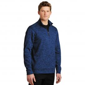 Sport-Tek ST226 PosiCharge Electric Heather Fleece 1/4-Zip Pullover - Dark Royal/Black Electric