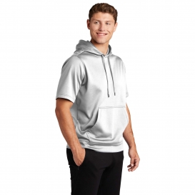Sport-Tek ST251 Sport-Wick Fleece Short Sleeve Hooded Pullover - White