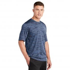 Sport-Tek ST390 PosiCharge Electric Heather Tee - Carolina Blue/True Navy Electric