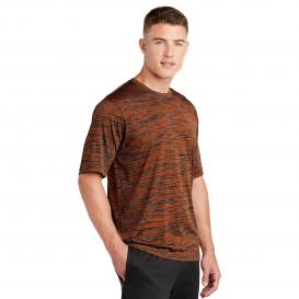 Sport-Tek ST390 PosiCharge Electric Heather Tee - Deep Orange/Black Electric