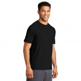 Sport-Tek ST400 PosiCharge Tri-Blend Wicking Raglan Tee - Black Triad ...