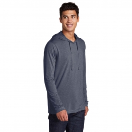 Sport-Tek ST406 PosiCharge Tri-Blend Wicking Long Sleeve Hoodie - True Navy Heather