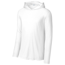 Sport-Tek ST420LSH Posi-UV Pro Long Sleeve Hoodie - White