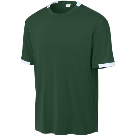 Sport-Tek ST440 Club Short Sleeve Crew - Forest Green/White
