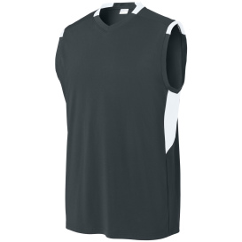 Sport-Tek ST441 Club Sleeveless V-Neck - Iron Gray/White