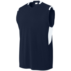 Sport-Tek ST441 Club Sleeveless V-Neck - True Navy/White