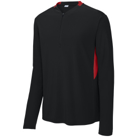 Sport-Tek ST443 Club 1/4-Zip Pullover - Black/Deep Red