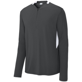 Sport-Tek ST443 Club 1/4-Zip Pullover - Iron Gray/White