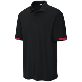 Sport-Tek ST444 Club Colorblock Polo - Black/Deep Red